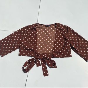 Nasty Gal tie front Top